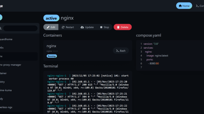 Dockge vs Portainer - gestión Docker Compose NAS